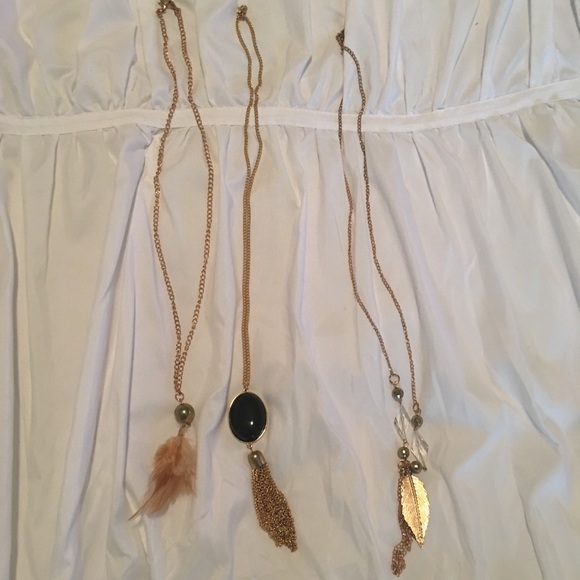 Jewelry - Bundle of 3 Gold Toned Long Necklaces